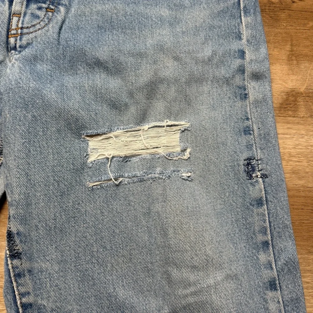 Diesel Jeans Men 28x30 Blue Straight Leg Made Italy Distressed Wash Y2K (Tag 30)